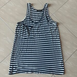 2835 Kain striped blue marine and white tank top with pocket one size
